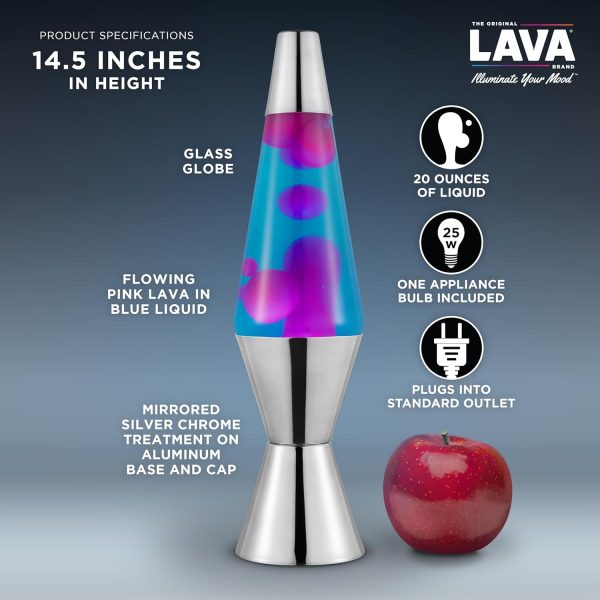 The Original Lava? Lamp - 14.5 Techno Chrome - Classic Liquid Motion Lamp - Pink Lava and Blue Liquid - Item #2097 (Amazon Exclusive)