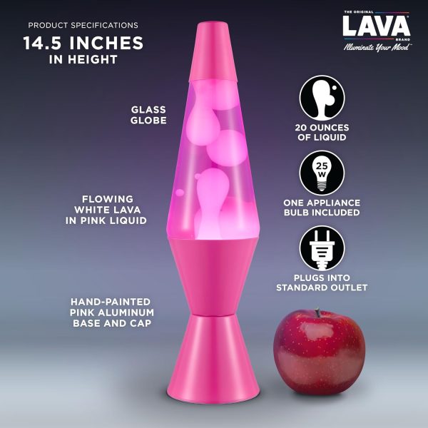 Lava The Original Lamp - New 14.5 Wild Pink ?C Classic Liquid Motion Lamp - White Wax and Pink Liquid - Item #2361 (Amazon Exclusive)