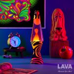 Lava? Lamp - 14.5'' Groovy Gradient Flocked Base - The Original Motion Light - Yellow Wax and Purple Liquid - Item #2015